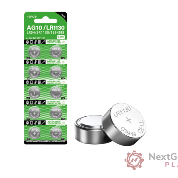 Premium AG10 / LR1130 Alkaline Button Cell Batteries – 1.5V (2-Pack)