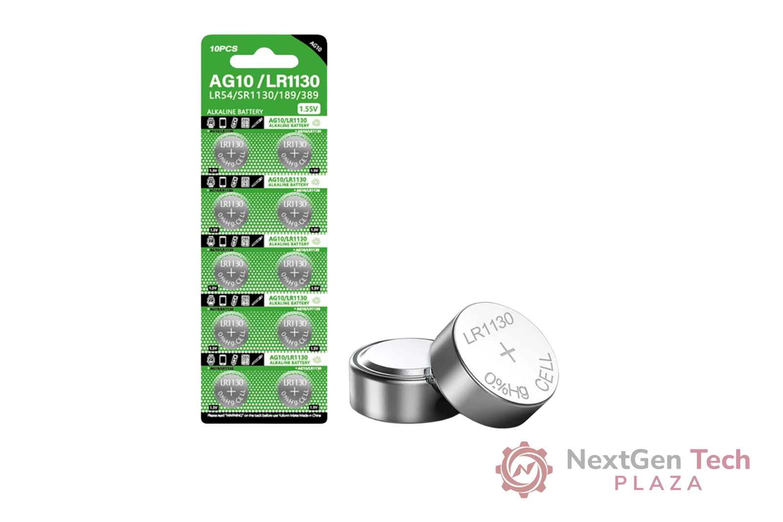 Premium AG10 / LR1130 Alkaline Button Cell Batteries – 1.5V (2-Pack)